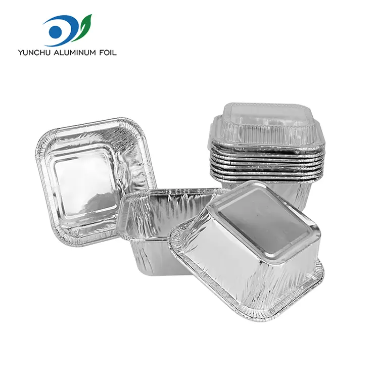 Fryer Fryer с квадратни въздух сребърни алуминиеви контейнери за фолио