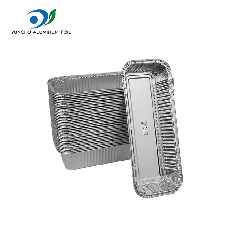 Правоъгълни багети сребърни контейнери за алуминиево фолио