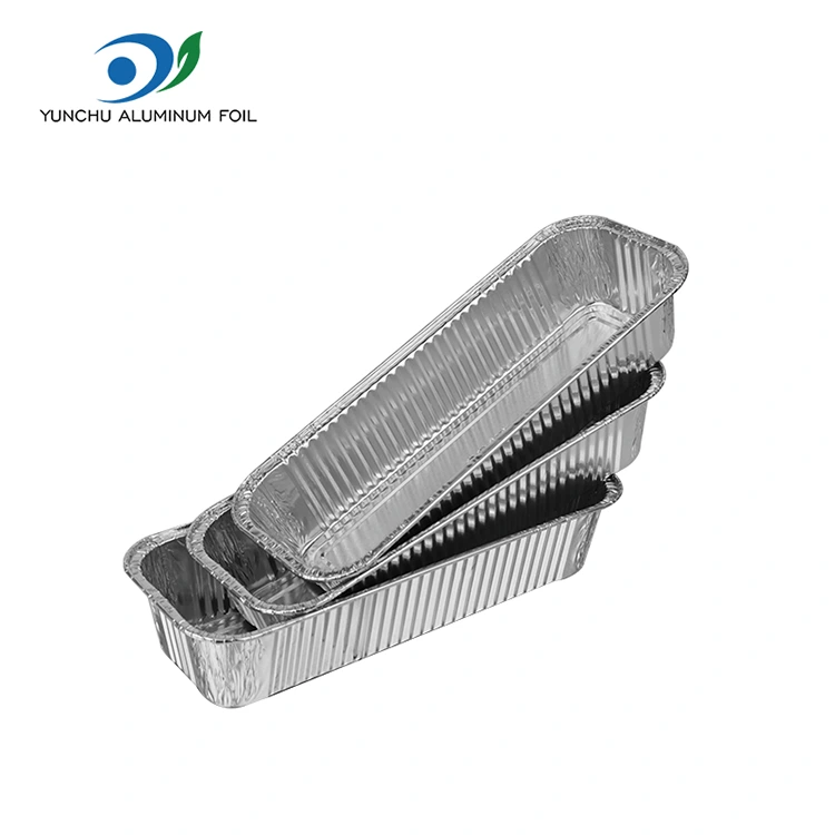 Правоъгълни багети сребърни контейнери за алуминиево фолио