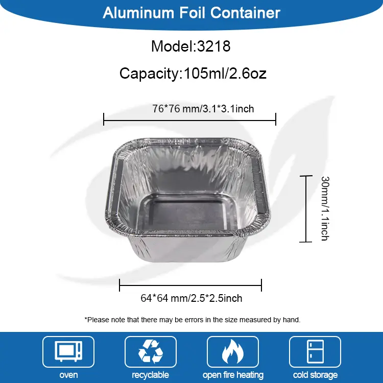 Fryer Fryer с квадратни въздух сребърни алуминиеви контейнери за фолио