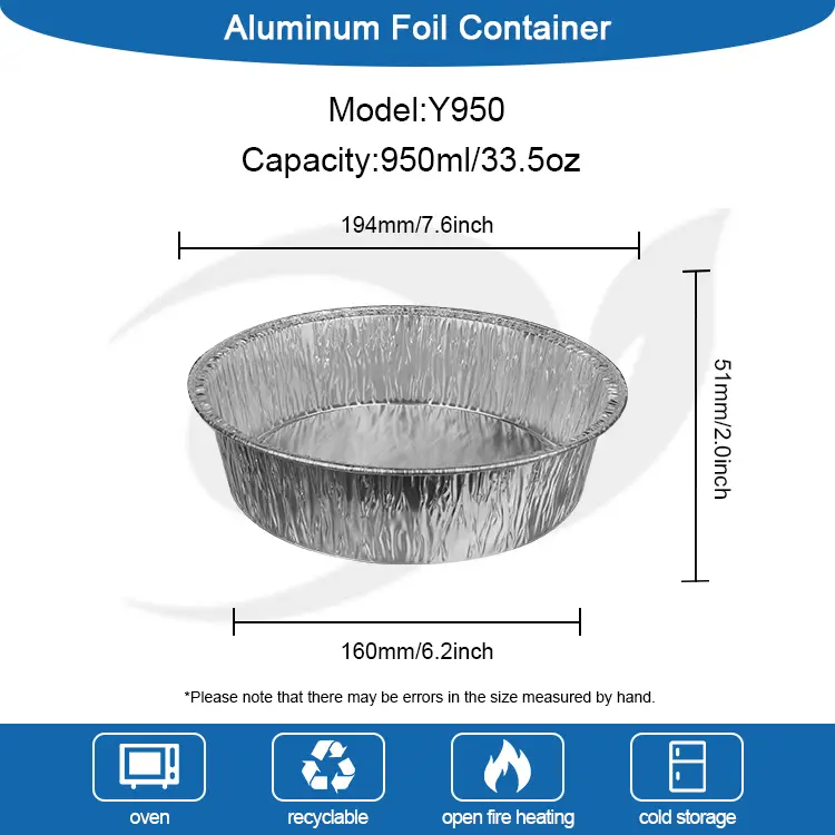 Кръгъл въздух фритюрник сребърни контейнери за алуминиево фолио