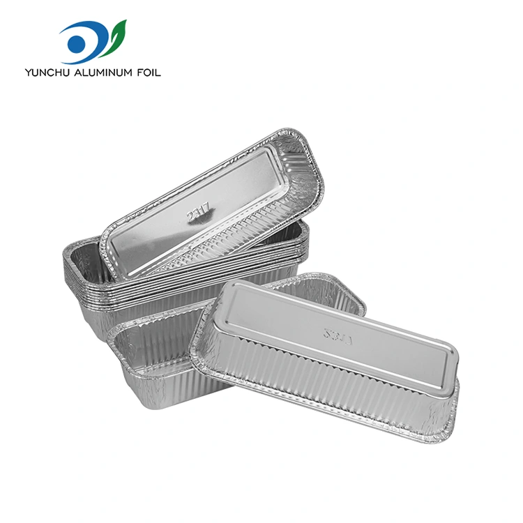 Правоъгълни багети сребърни контейнери за алуминиево фолио