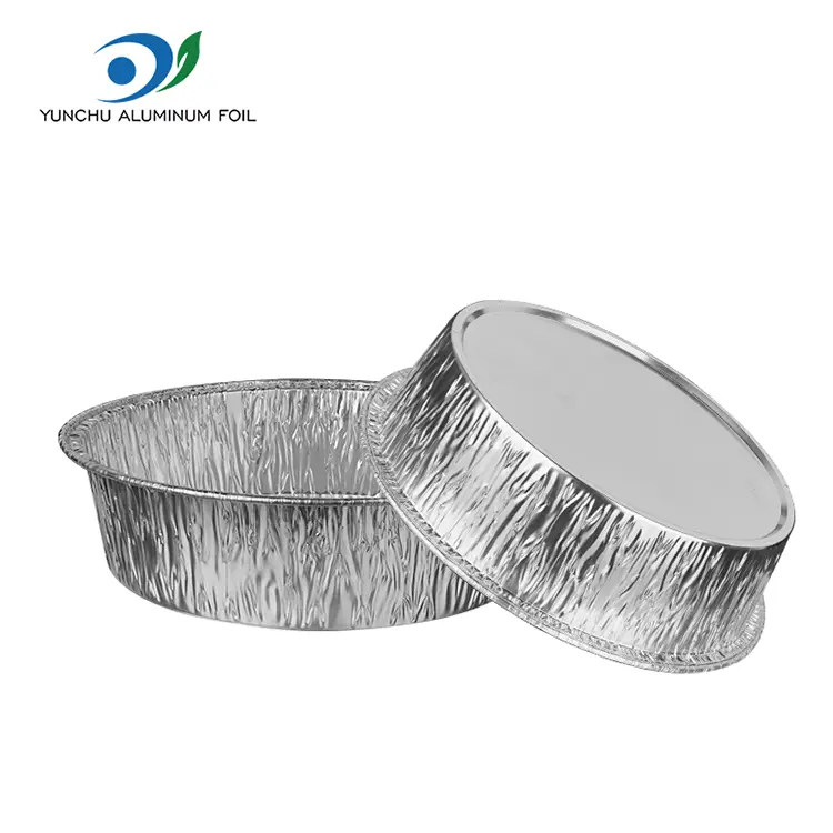 Кръгъл въздух фритюрник сребърни контейнери за алуминиево фолио