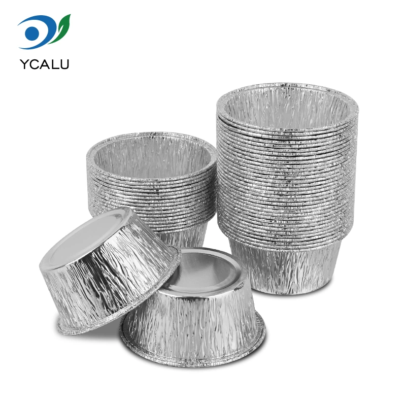 Еднократна кръгла тава за торта Контейнери от сребърно алуминиево фолио