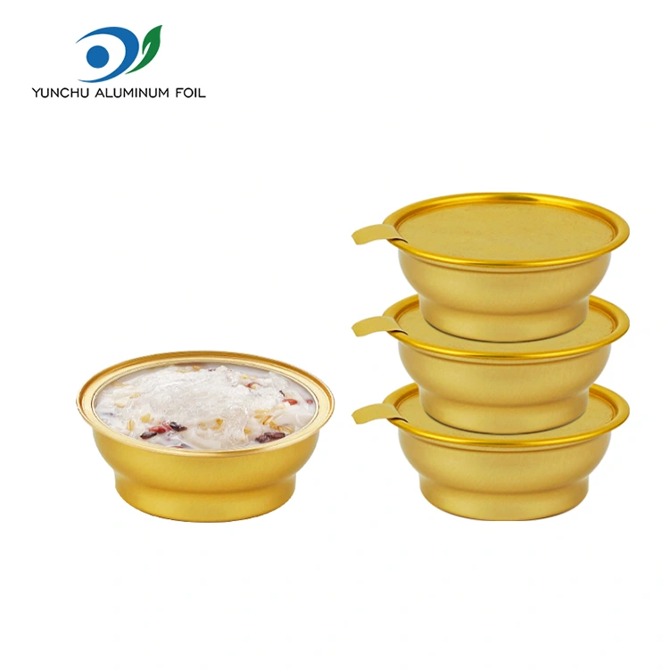 Кутията за заемане на еднократна употреба малки златни купа алуминиеви фолио контейнери Кутията за заемане на еднократна употреба малки златни купа алуминиеви фолио контейнери