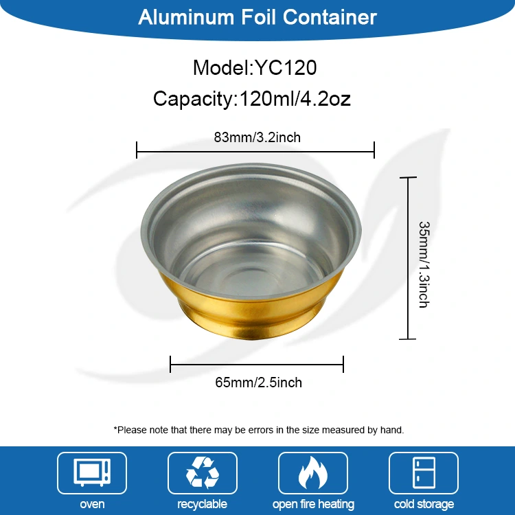 Кутията за заемане на еднократна употреба малки златни купа алуминиеви фолио контейнери