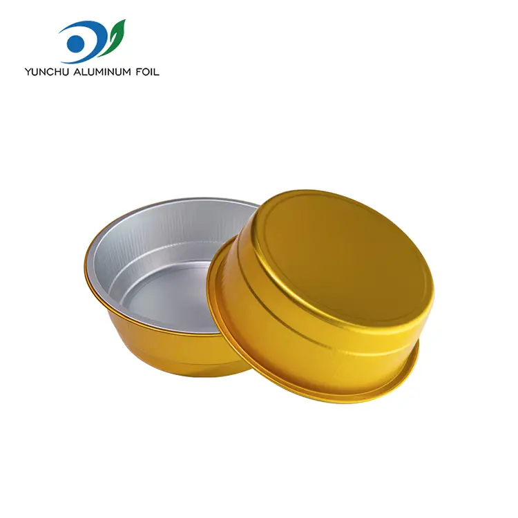 Запечатано за еднократна употреба Златен кръгъл алуминиево фолио контейнери