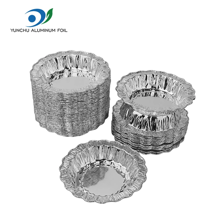 Дантела кръгла торта за печене сребърна алуминиева фолио контейнери
