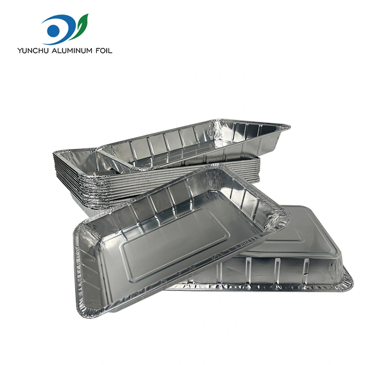 Голяма риба на скара за извличане на риба сребърни алуминиеви фолио контейнери