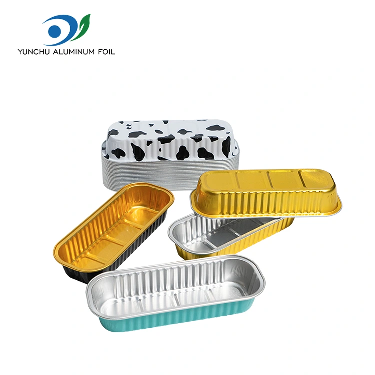 Правоъгълна торта за печене на торта за гладка стена алуминиево фолио контейнери Правоъгълна торта за печене на торта за гладка стена алуминиево фолио контейнери