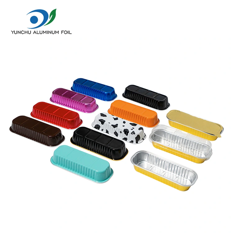 Правоъгълна торта за печене на торта за гладка стена алуминиево фолио контейнери
