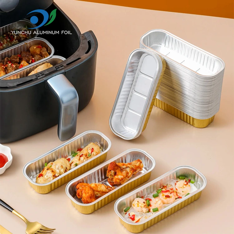 Правоъгълна торта за печене на торта за гладка стена алуминиево фолио контейнери