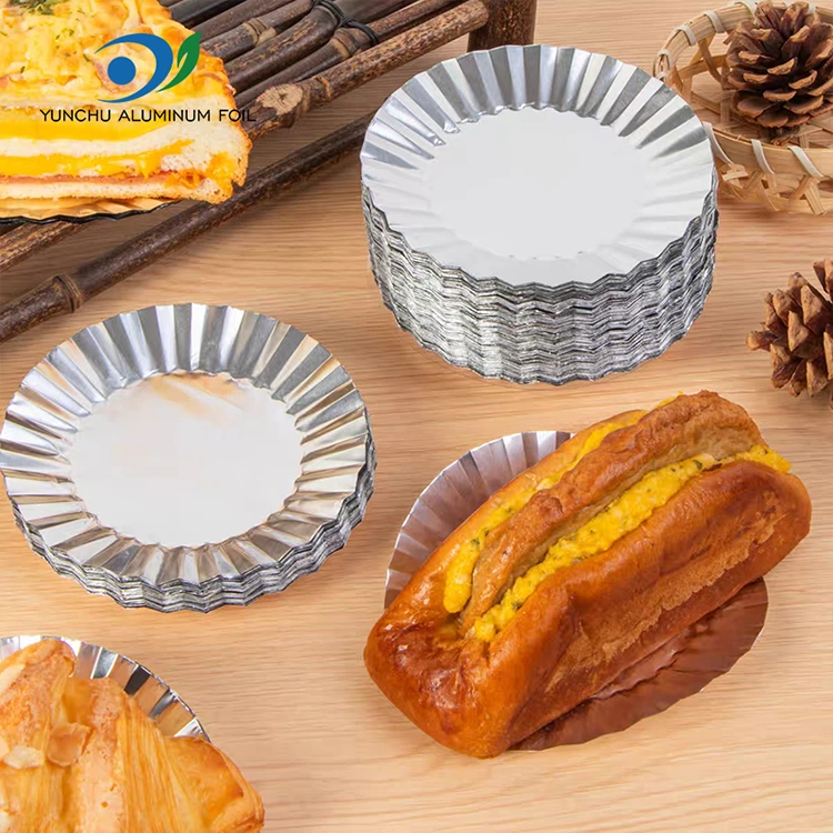 Кръгла торта за печене на торта със сребърен контейнер за алуминиево фолио