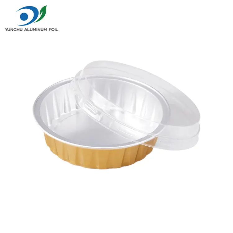 Кръгли златни контейнери за алуминиево фолио за печене